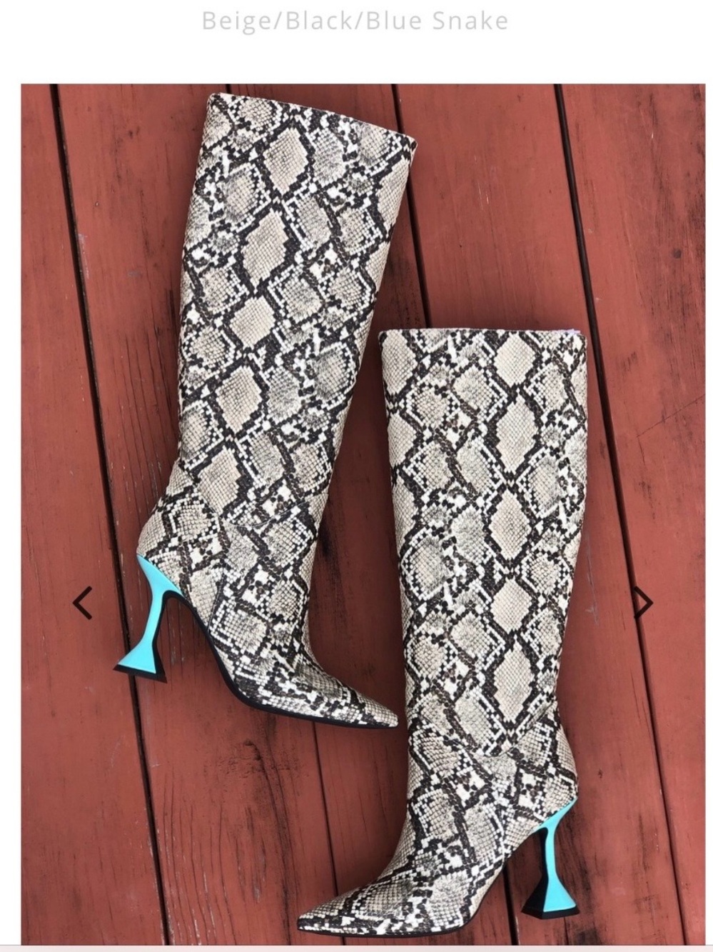 Jeffrey Campbell Entity Knee Snake-Print Boots